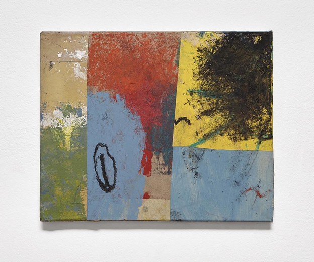 Marco Salvetti, Senza titolo, 2021, olio e pastelli su carta su tela, cm 34x42