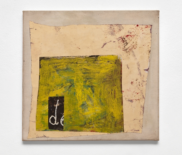 Marco Salvetti, st(22_12), 2022, olio e pastelli su carta su tela, cm 50x52